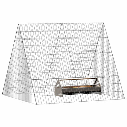 Chicken Cage Silver 43.31 x 39.37 x 33.46 in Galvanised Steel