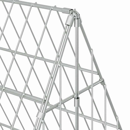 Chicken Cage Silver 84.65 x 39.37 x 33.46 in Galvanised Steel