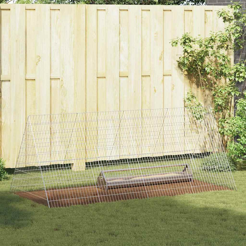 Chicken Cage Silver 84.65 x 39.37 x 33.46 in Galvanised Steel