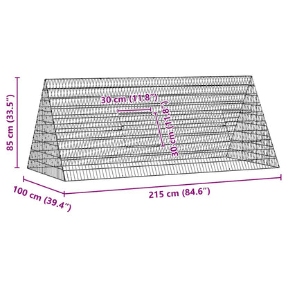 Chicken Cage Silver 84.65 x 39.37 x 33.46 in Galvanised Steel