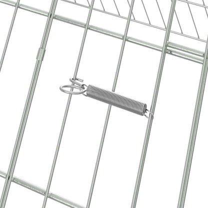 Chicken Cage Silver 169.29 x 39.37 x 33.46 in Galvanised Steel