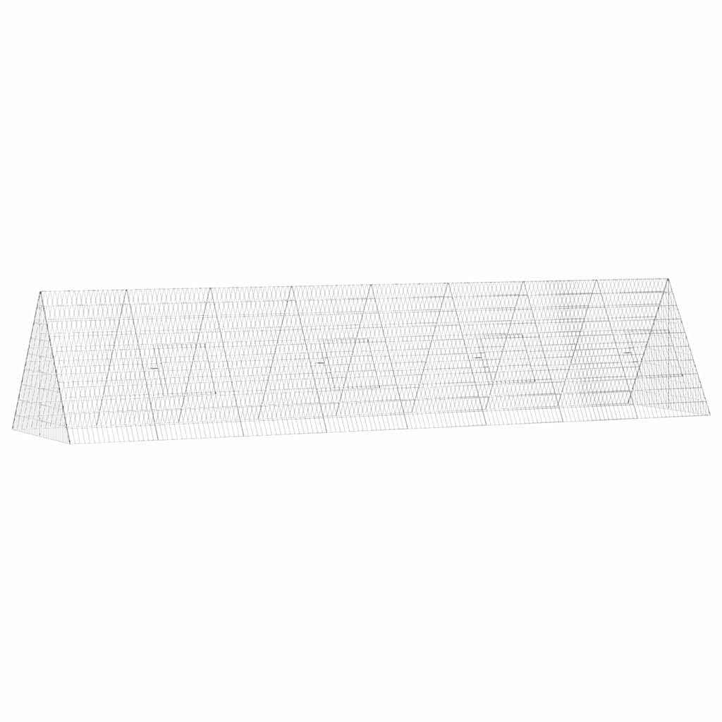 Chicken Cage Silver 169.29 x 39.37 x 33.46 in Galvanised Steel