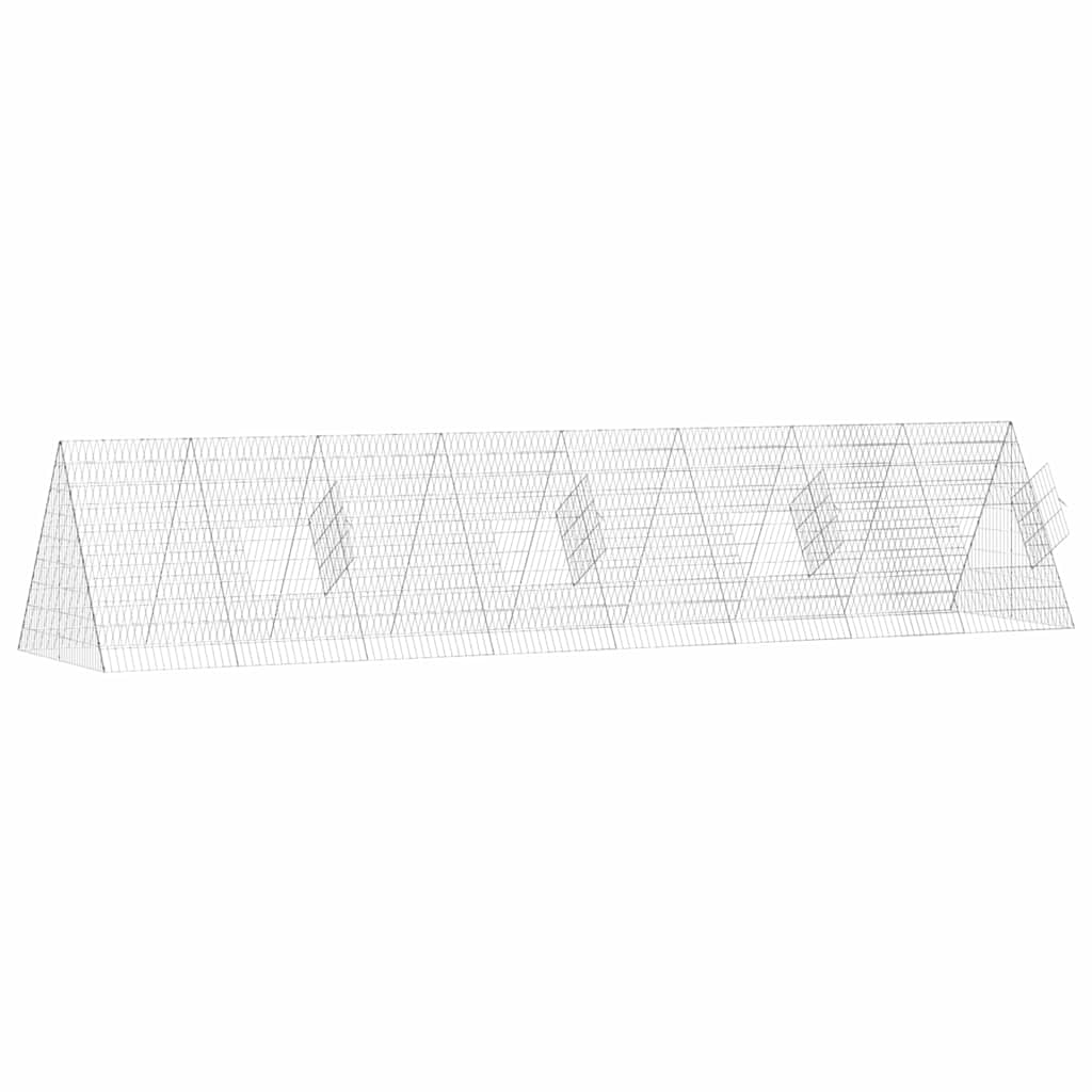 Chicken Cage Silver 169.29 x 39.37 x 33.46 in Galvanised Steel