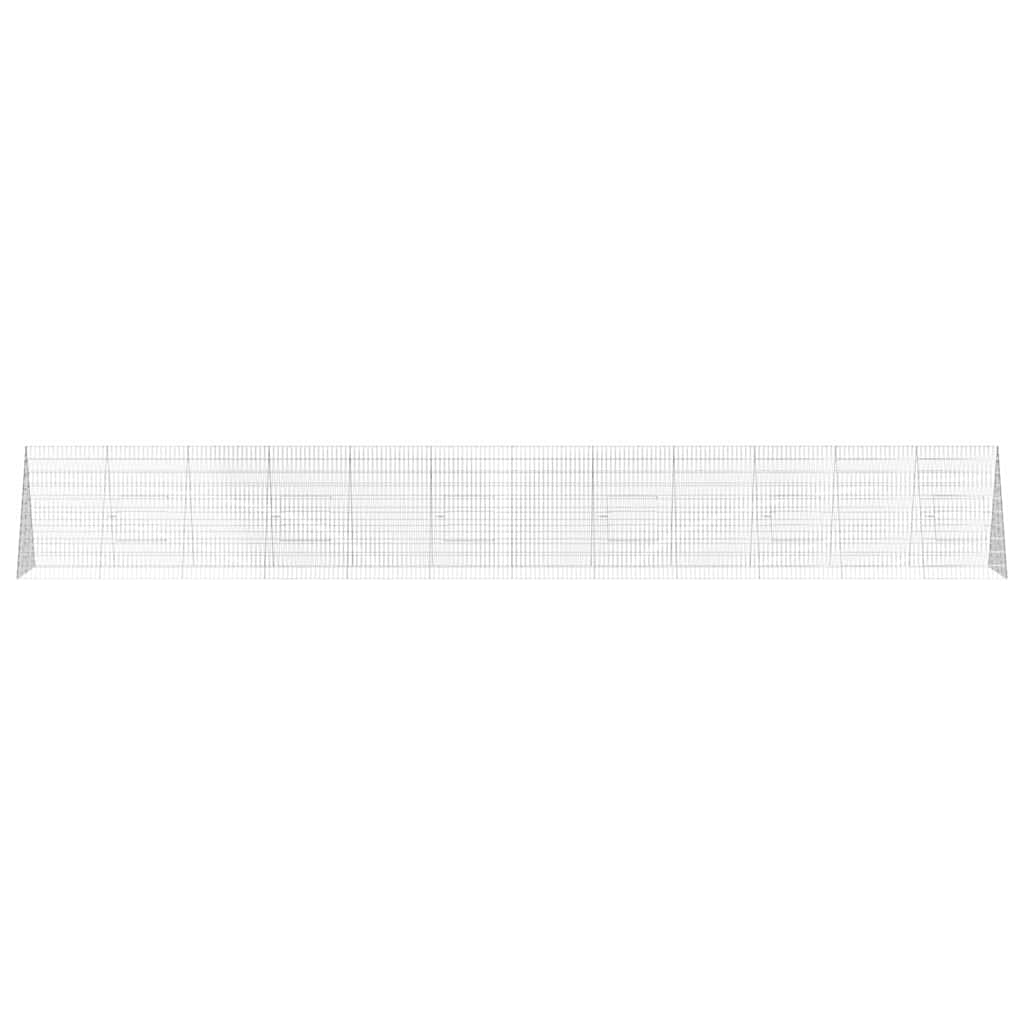 Chicken Cage Silver 255.91 x 39.37 x 33.46 in Galvanised Steel