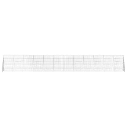 Chicken Cage Silver 255.91 x 39.37 x 33.46 in Galvanised Steel