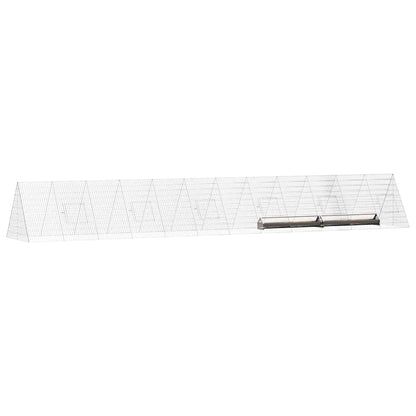 Chicken Cage Silver 255.91 x 39.37 x 33.46 in Galvanised Steel