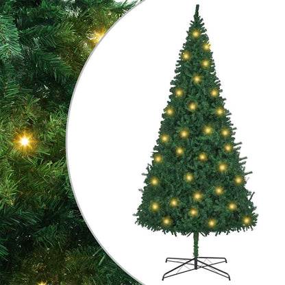 Christmas Tree with Decorative String Lights Green 157.5" PVC