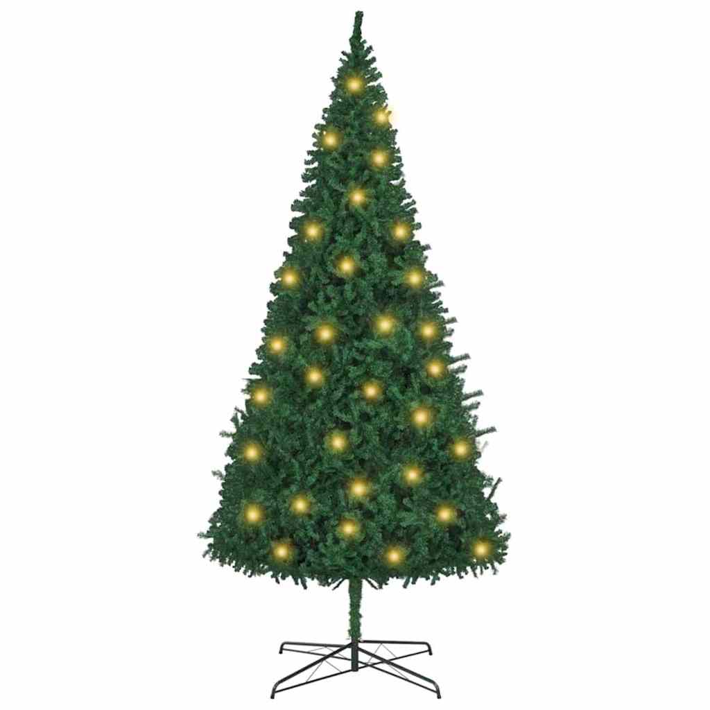 Christmas Tree with Decorative String Lights Green 157.5" PVC