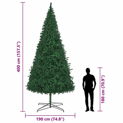 Christmas Tree with Decorative String Lights Green 157.5" PVC