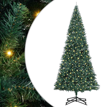 Artificial Pre-lit Christmas Tree with Stand Green 196.9" PVC