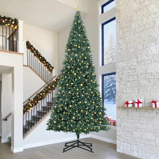 Artificial Pre-lit Christmas Tree with Ball Set Green 196.9