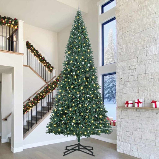 Artificial Pre-lit Christmas Tree with Ball Set Green 196.9