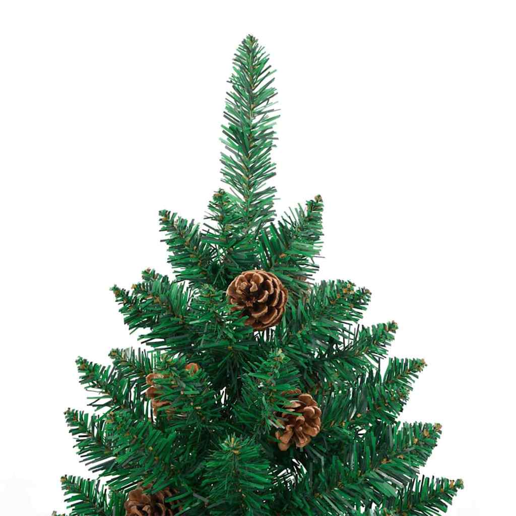 Slim Christmas Tree Green 70.9" PVC and Solid Pine wood