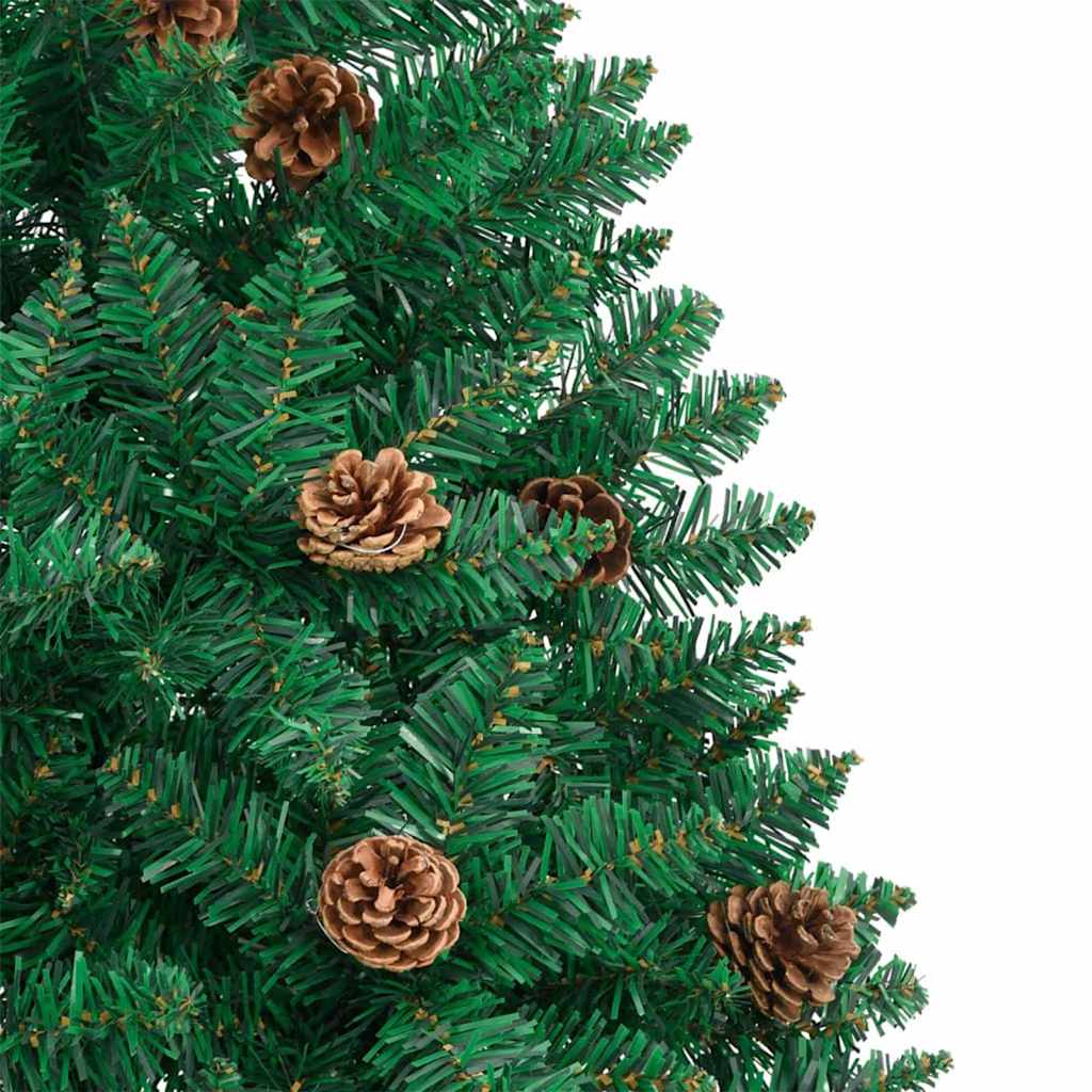 Slim Christmas Tree Green 82.7" PVC and Solid Pine wood