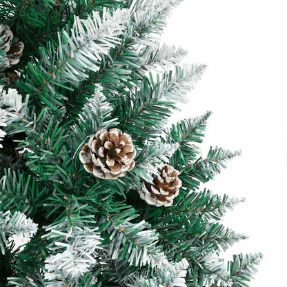 Slim Christmas Tree Green 70.9" PVC and Solid Pine wood