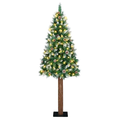 Slim Christmas Tree with 300 LEDs Green and White 82.7