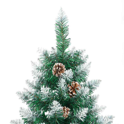 Slim Christmas Tree Green 82.7" PVC and Solid Pine wood