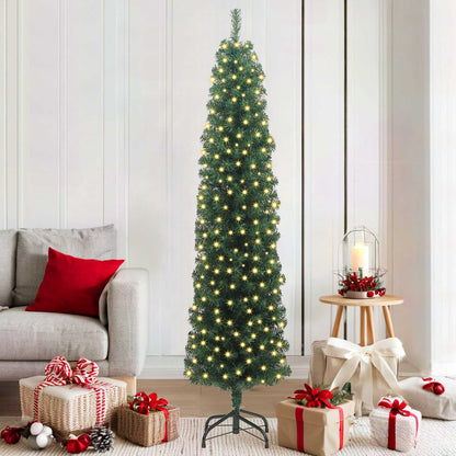Artificial Christmas Tree with 300 LEDs Green 70.87 in