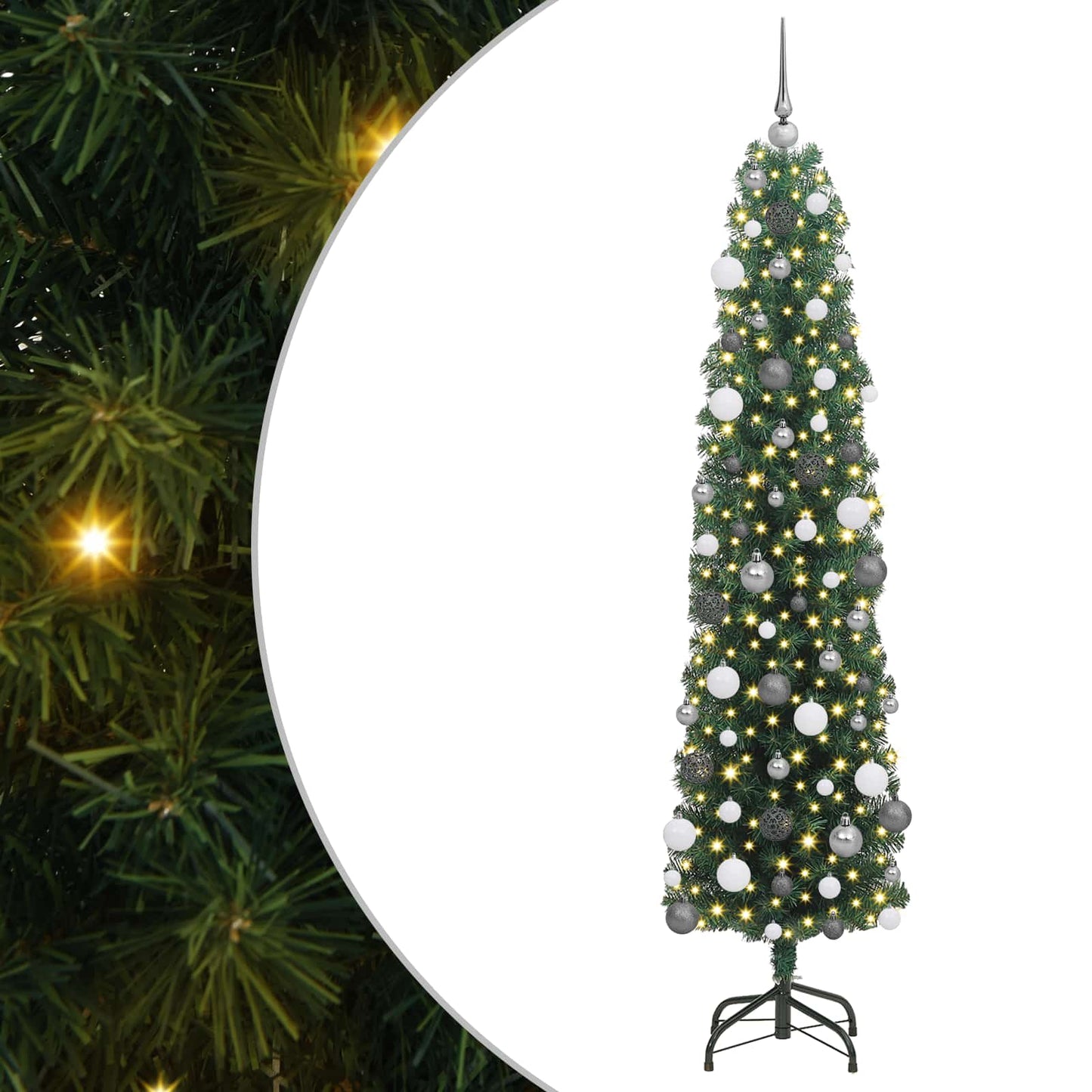 Artificial Christmas Tree with 300 LEDs Green 70.87 in