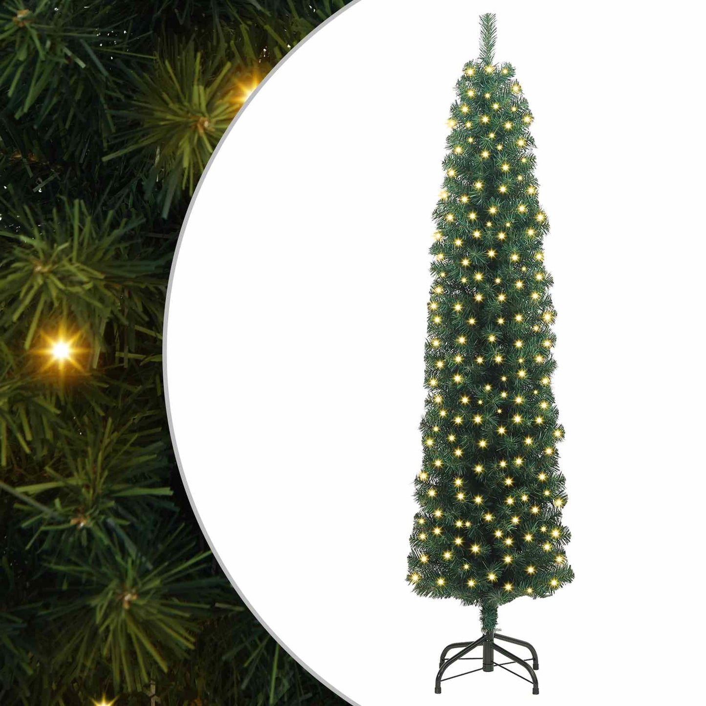Artificial Christmas Tree with 300 LEDs Green 82.68 in