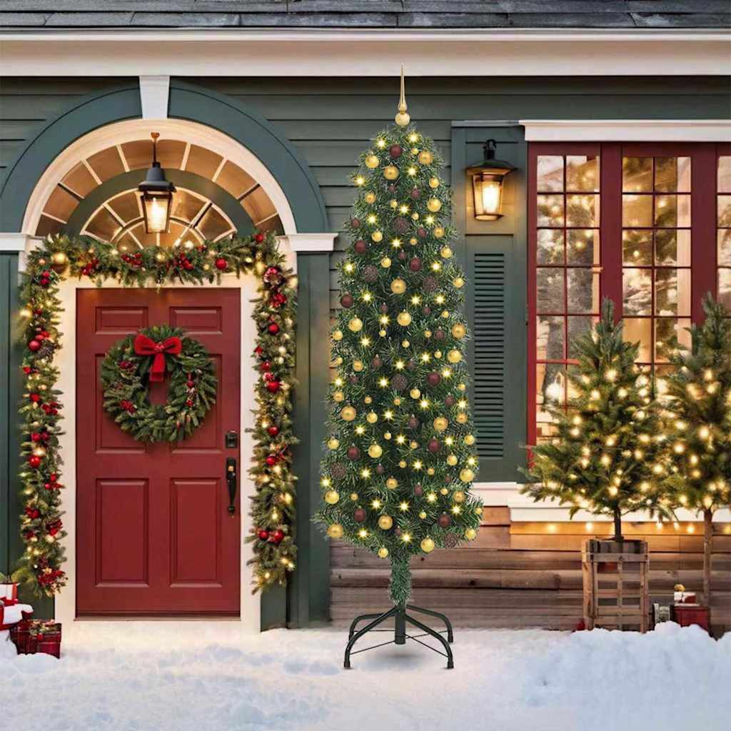 Artificial Christmas Tree with 300 LEDs Green 82.68 in