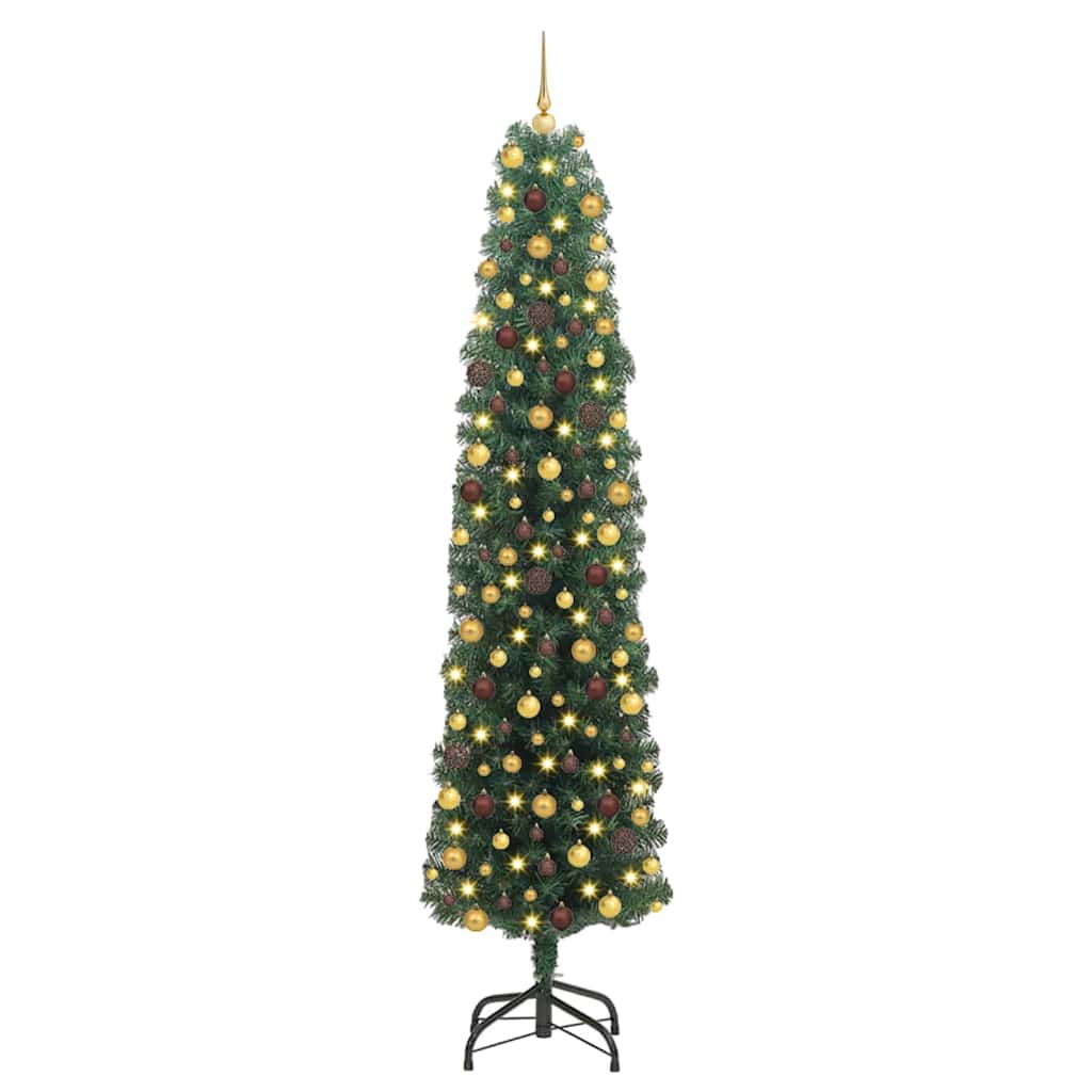 Artificial Christmas Tree with 300 LEDs Green 82.68 in