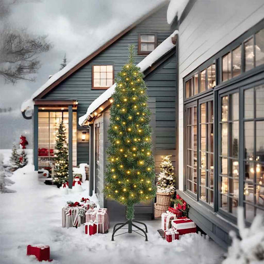 Artificial Christmas Tree Green 94.5" PVC and Steel and Plastic