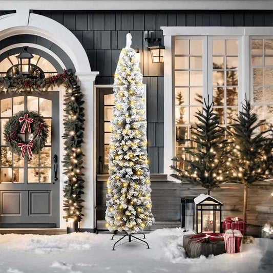 Artificial Christmas Tree Green 82.7" PVC and Steel and Plastic