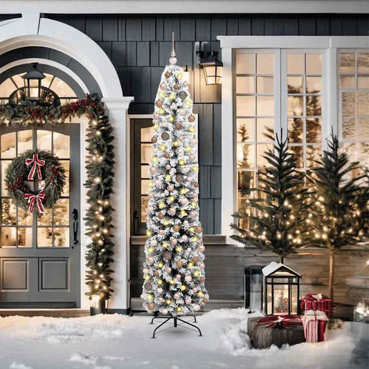 Artificial Christmas Tree Green 82.7" PVC and Steel and Plastic