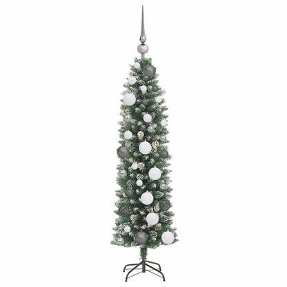 Artificial Slim Christmas Tree with 150 LEDs Green 47.2