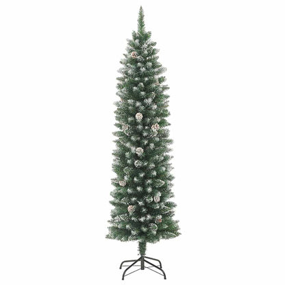Artificial Slim Christmas Tree Green and White 82.68 in