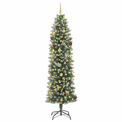 Artificial Slim Christmas Tree with 300 LEDs Green 94.5