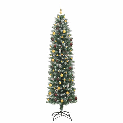 Artificial Slim Christmas Tree with 300 LEDs Green 94.5