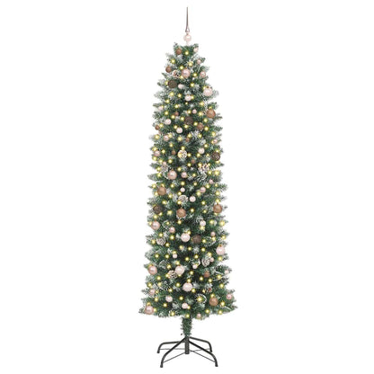 Artificial Slim Christmas Tree with 300 LEDs Green 94.5