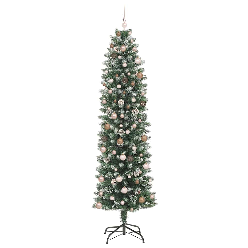 Artificial Slim Christmas Tree with 300 LEDs Green 94.5