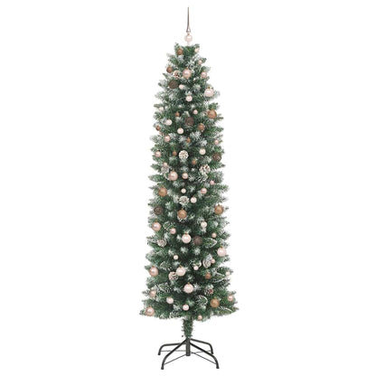 Artificial Slim Christmas Tree with 300 LEDs Green 94.5