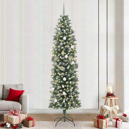 Artificial Slim Christmas Tree with 300 LEDs Green 94.5