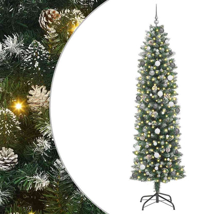 Artificial Slim Christmas Tree with 300 LEDs Green 94.5