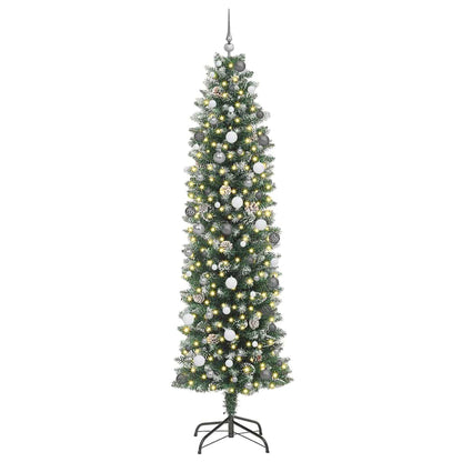 Artificial Slim Christmas Tree with 300 LEDs Green 94.5