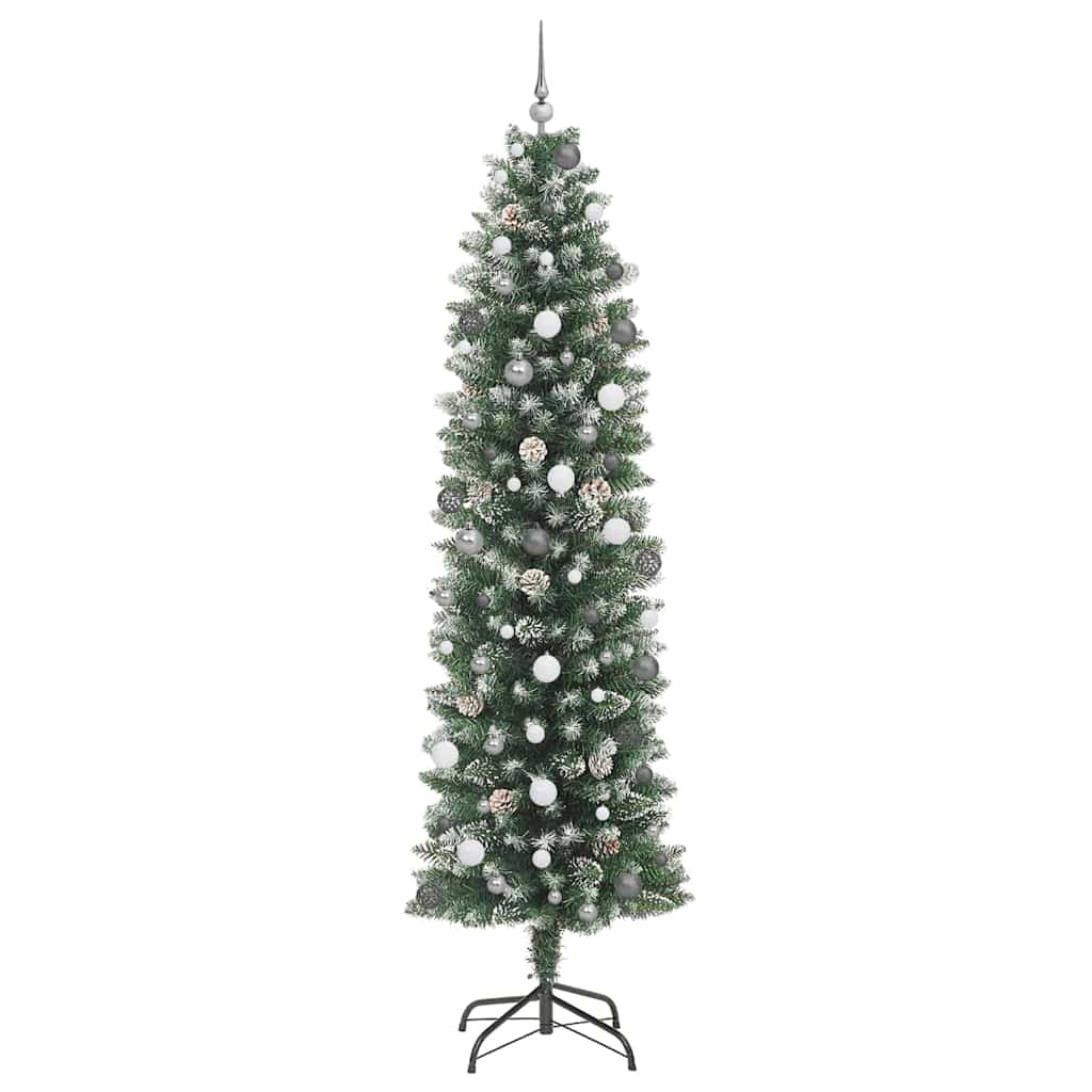 Artificial Slim Christmas Tree with 300 LEDs Green 94.5