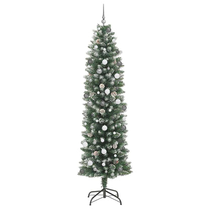 Artificial Slim Christmas Tree with 300 LEDs Green 94.5