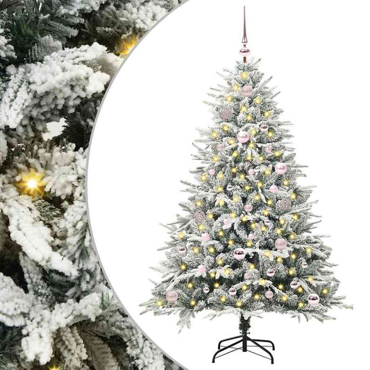 Artificial Pre-lit Christmas Tree with Ball Set Green 59.1