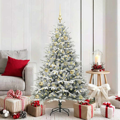 Artificial Pre-lit Christmas Tree with Ball Set Green 59.1