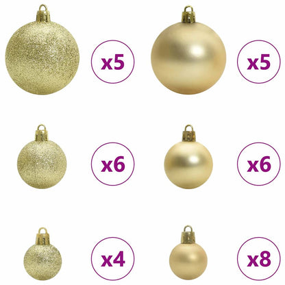 Artificial Pre-lit Christmas Tree with Ball Set Green 59.1