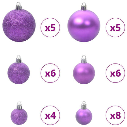 Artificial Pre-lit Christmas Tree with Ball Set Green 59.1