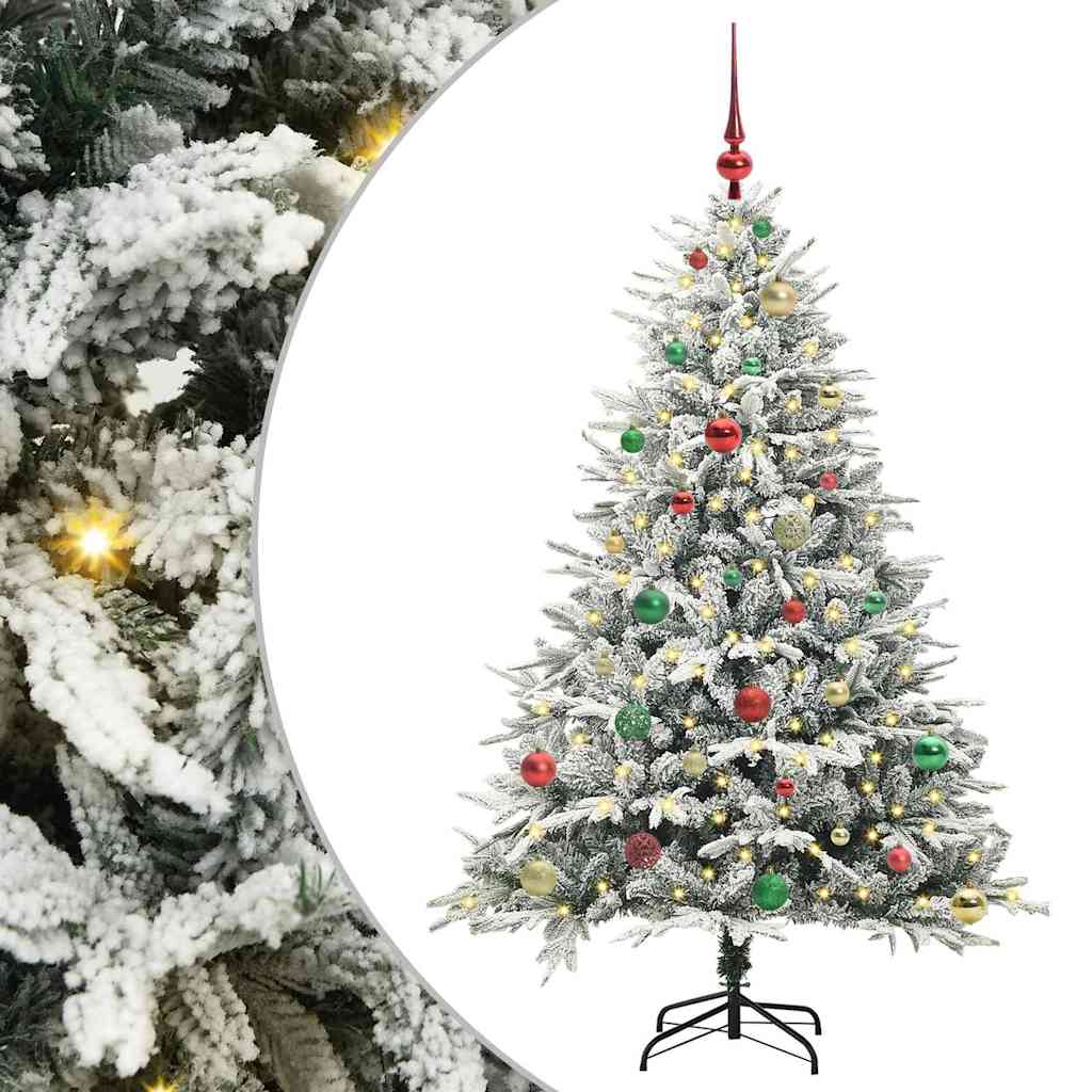 Artificial Pre-lit Christmas Tree with Ball Set Green 59.1