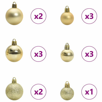 Artificial Pre-lit Christmas Tree with Ball Set Green 59.1