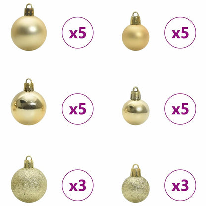Artificial Pre-lit Christmas Tree with Ball Set Green 70.9