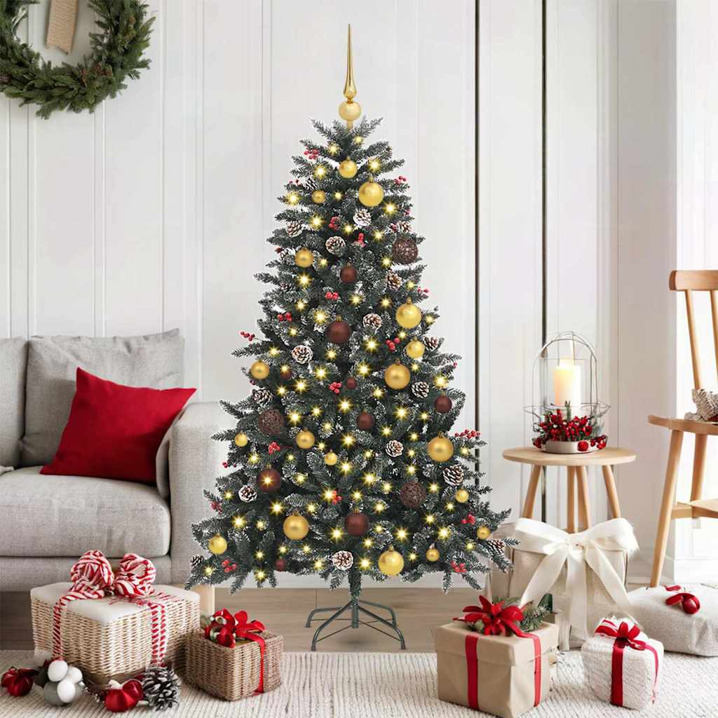 Artificial Christmas Tree with 150 LEDs Green 59.06 in
