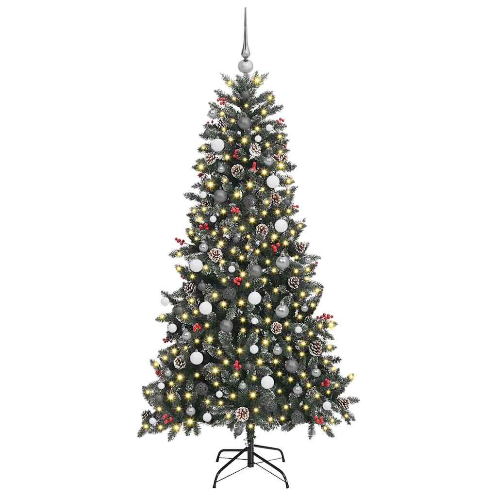 Artificial Christmas Tree with 300 LEDs Green 82.68 in